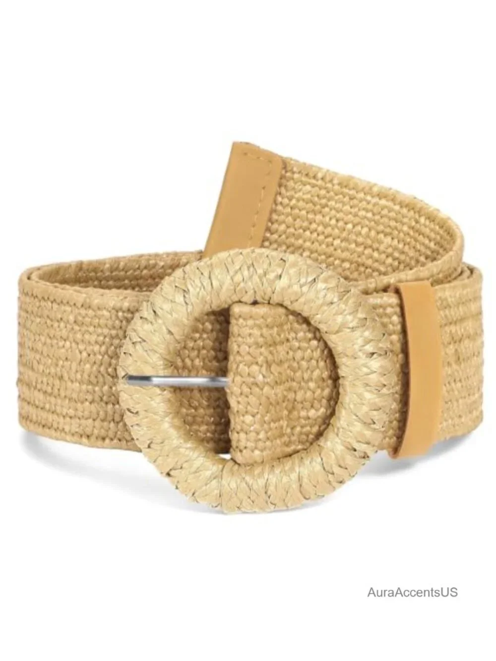 Straw Woven Elastic Stretch Waist Belt Boho Braided Dress Belt
